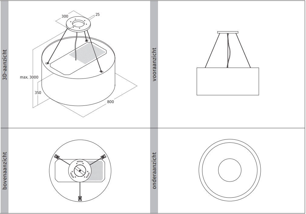 Lampe d'extraction Wave 2620.401 CIRCO 80cm - 1 couleur au choix - moteur interne fixe - LEDDISC