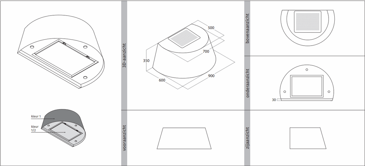 Wave 1627.150 TAPS wandafzuigkap 90 cm - geschikt voor lederen bekleding - RVS - interne motor recirculatie - LED