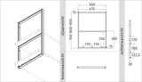 Wave 9993.08 mounting bracket - 90 cm wall model RAL 9017 matt (per piece)