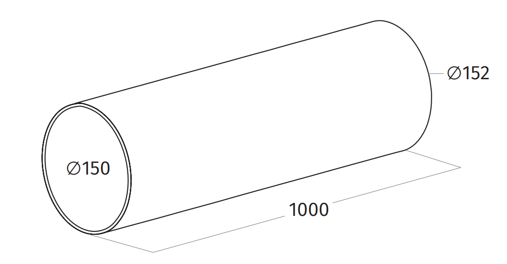 Wave 6000311 round channel ∅ 150 mm inside, ∅ 152 mm outside