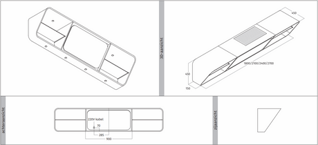 Wave 1266.103 CLASSIC 270 cm wandafzuigkap - wit - RAL 9016 mat - interne motor recirculatie - LED