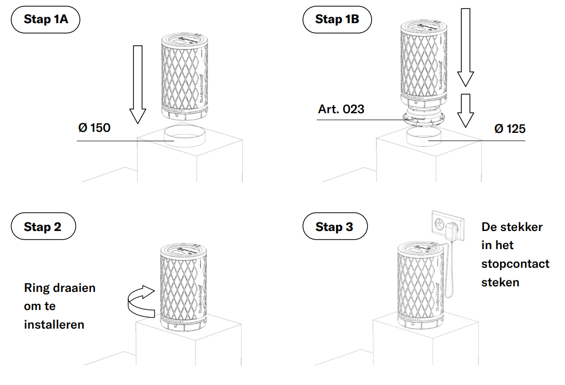 Wave 99202.32 PlasmaMade GUC1223 Plasmafilter Rond ø150mm Aansluiting