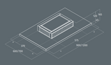 Airone P-002-VERDI ceiling unit - 120 cm - white glass - internal motor 800 m3/h - recirculation