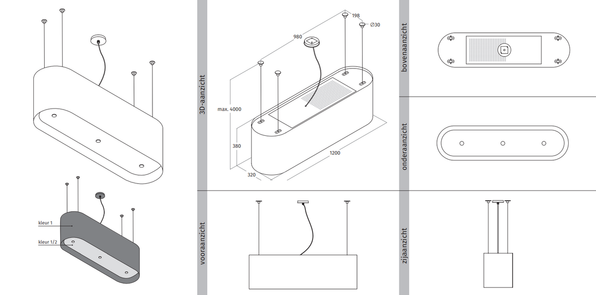 Moderne Wave afzuigkap rvs met elegante vormgeving en ingebouwde verlichting voor optimale keukenventilatie