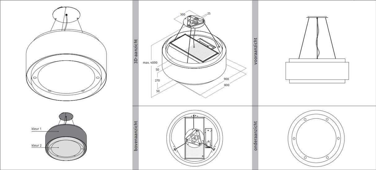 Wave afzuigkaplamp 2640 met modern ontwerp en heldere verlichting voor optimale kookomstandigheden.
