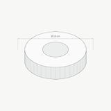 Maattekening van het ronde Airone recirculatiefilter RF-011, diameter 19 cm