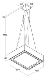 Airone E-003-BELLINI eiland model - 60 cm - wit - interne motor - recirculatie