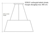 Wave Design 9299.1 verlengde kabels - totale hoogte afzuigkap max. 400 cm