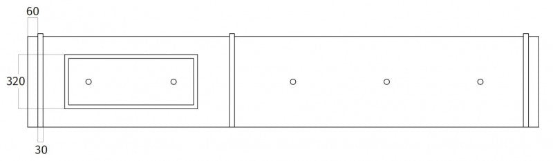 Wave Design 1055.00 FRAME links - 240 cm wandafzuigkap RVS - interne motor - LED verlichting