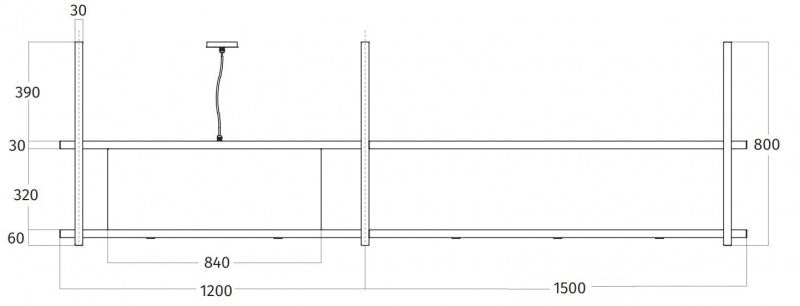 Wave Design 2055.01 FRAME links - 270 cm eilandafzuigkap RVS - interne motor - LED verlichting