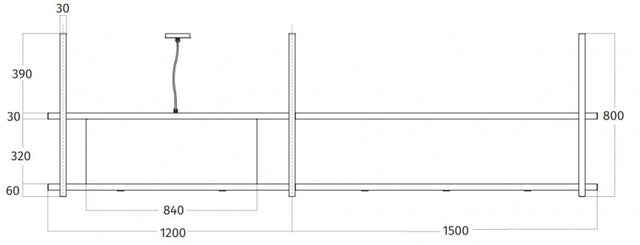 Wave Design 2055.01 FRAME links - 270 cm eilandafzuigkap RVS - interne motor - LED verlichting