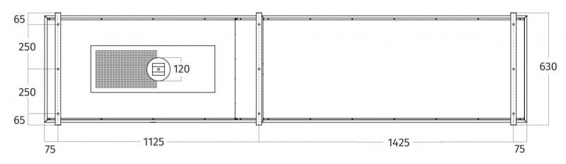 Wave Design 2055.01 FRAME links - 270 cm eilandafzuigkap RVS - interne motor - LED verlichting