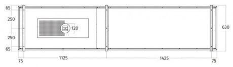 Wave Design 2055.01 FRAME links - 270 cm eilandafzuigkap RVS - interne motor - LED verlichting