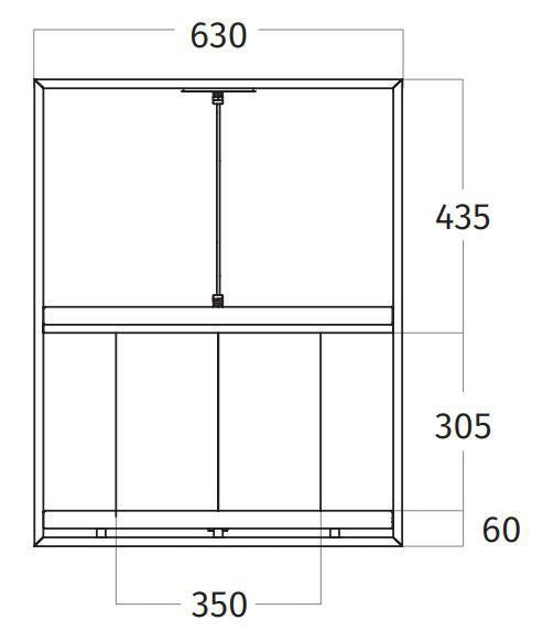 Wave Design 2055.02 FRAME links - 300 cm eilandafzuigkap RVS - interne motor - LED verlichting