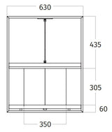 Wave Design 2055.02 FRAME links - 300 cm eilandafzuigkap RVS - interne motor - LED verlichting