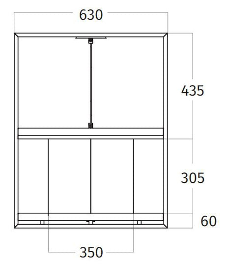 Wave Design 2055.25 FRAME links - 300 cm eilandafzuigkap kleur naar keuze - mat/glanzend - interne motor - LED verlichting