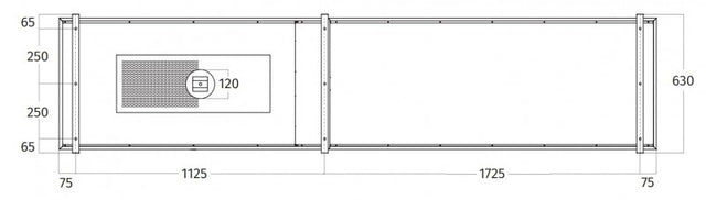 Wave Design 2055.25 FRAME links - 300 cm eilandafzuigkap kleur naar keuze - mat/glanzend - interne motor - LED verlichting