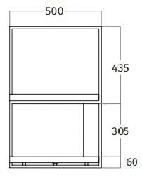 Wave Design 1055.21 FRAME links - 240 cm wandafzuigkap kleur naar keuze - mat/glanzend - interne motor - LED verlichting