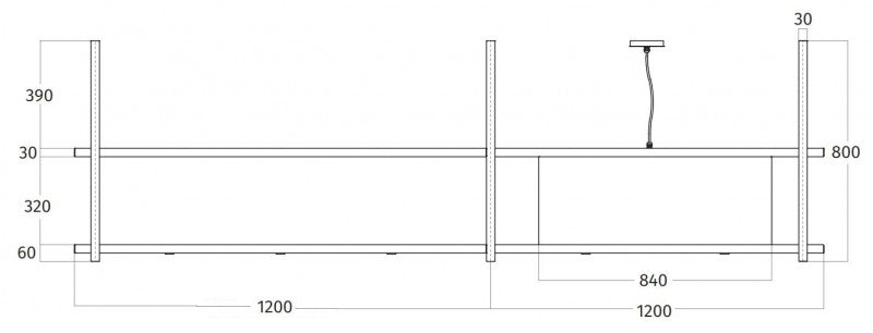 Wave Design 2056.00 FRAME rechts - 240 cm eilandafzuigkap RVS - interne motor - LED verlichting