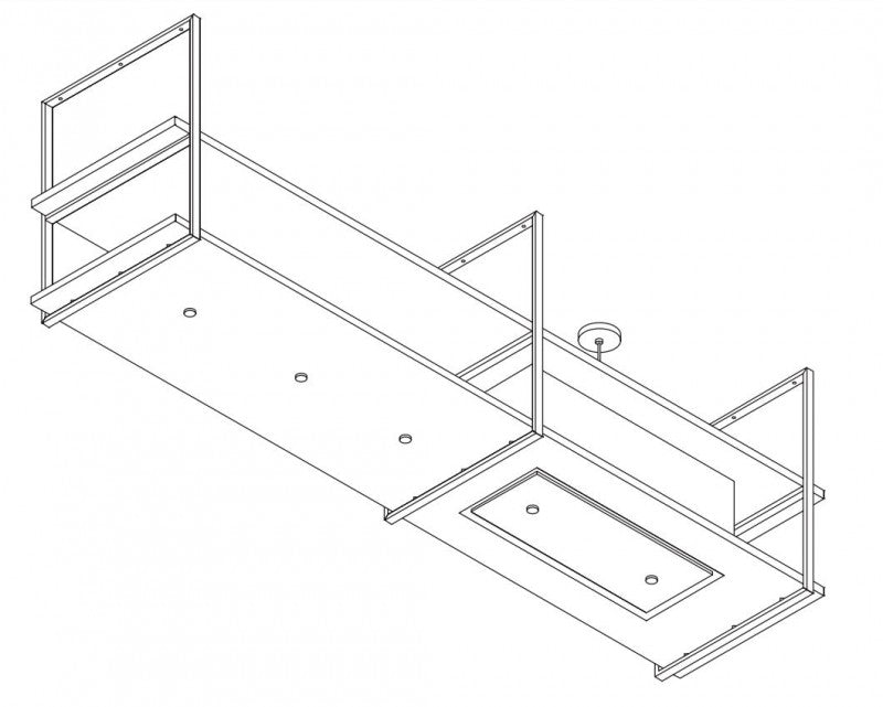 Wave Design 2056.20 FRAME rechts - 240 cm eilandafzuigkap zwart - RAL 9017 mat - interne motor - LED verlichting