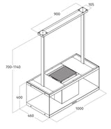 Airone E-001-ROSSINI eiland model - 100 cm - RVS - interne motor - recirculatie