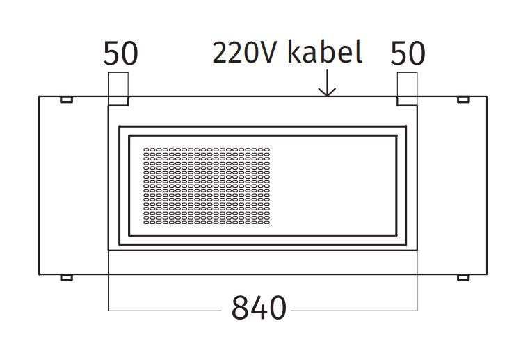 Wave 1052.00 FRAME afzuigunit met ontwerp en afmetingen voor eenvoudige installatie