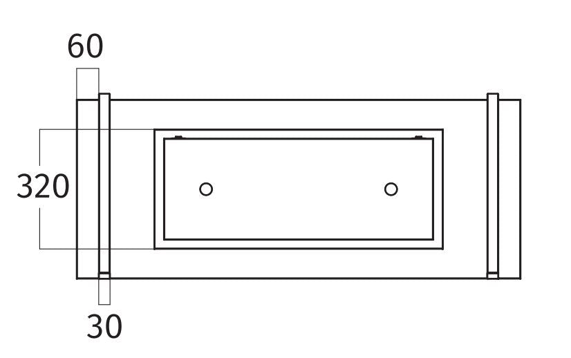 Technische tekening van de Wave 1052.00 FRAME afzuigunit met afmetingen in millimeters