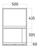 Wave 1052.00 FRAME afzuigunit technische tekening met afmetingen weergegeven