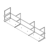 Lijntekening van het Wave 1057 FRAME wandmodel zonder motor (motorloos), leverbaar van 210 tot 300 cm