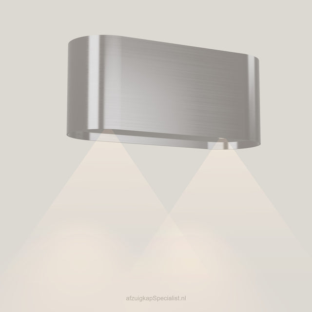 Wave 1119.602 OVAL wandafzuigkap 90 cm in Pearl Grey, met verlichting aan
