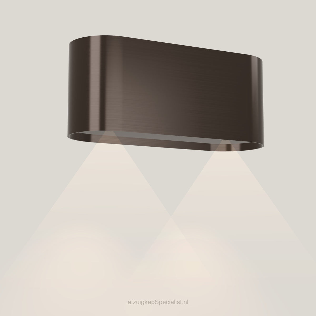 Wave 1119.603 OVAL wandafzuigkap 90 cm in Anodic Brown, met verlichting aan