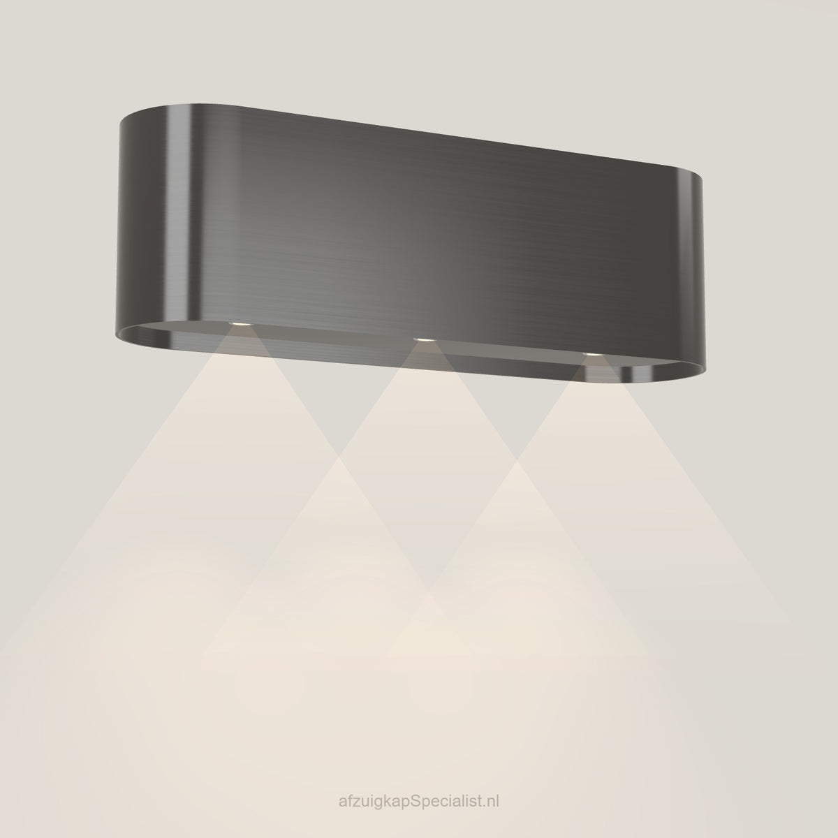 Wave 1119.604 OVAL wandafzuigkap 120 cm in Smoked Silver, met verlichting aan