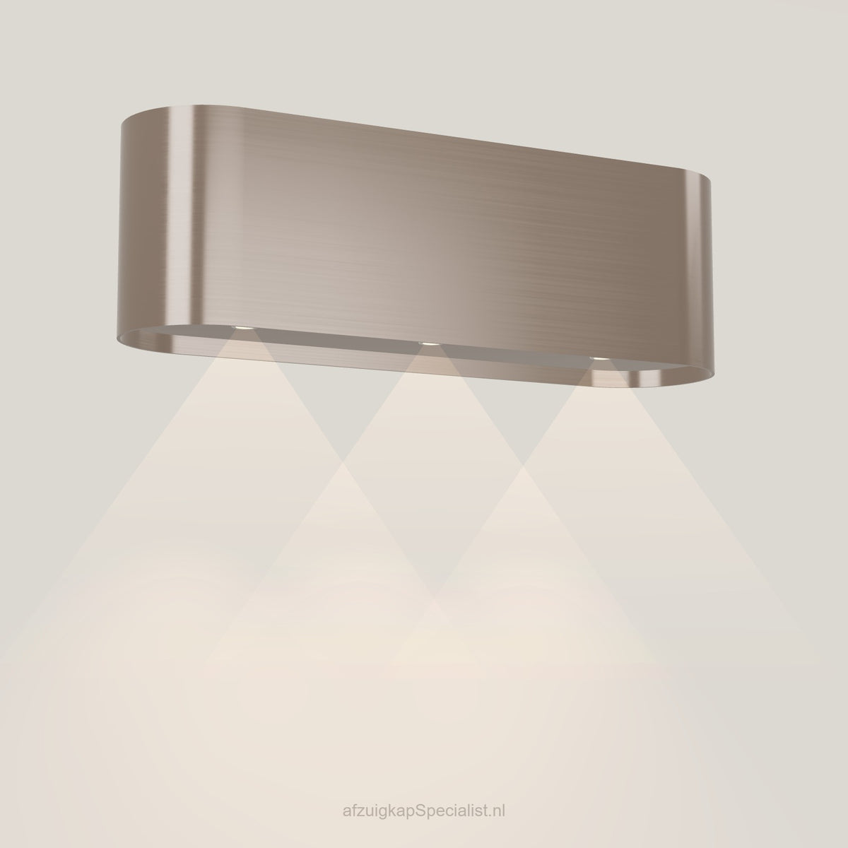Wave 1119.605 OVAL wandafzuigkap 120 cm in Champagne Gold, met verlichting aan