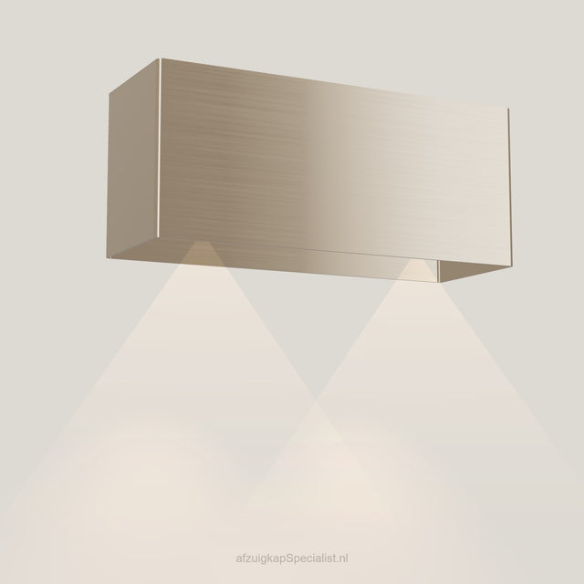 Wave 1120.601 LINE wandafzuigkap 90 cm in Satin Bronze, met verlichting aan
