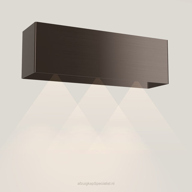 Wave 1120.603 LINE wandafzuigkap 120 cm in Anodic Brown, met verlichting aan