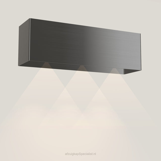 Wave 1120.604 LINE wandafzuigkap 120 cm in Smoked Silver, met verlichting aan
