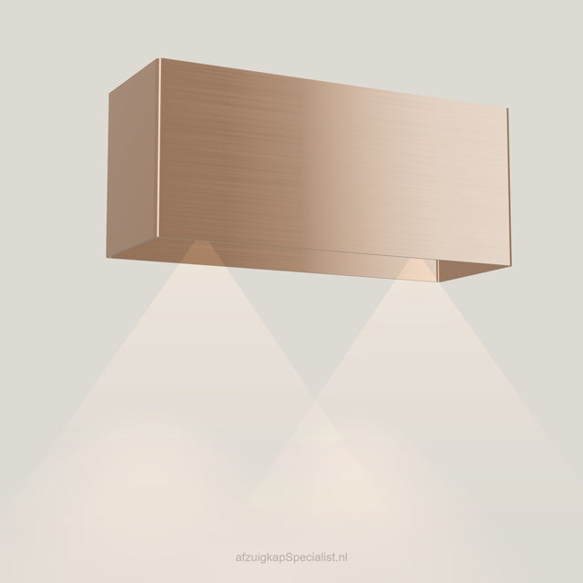 Wave 1120.606 LINE wandafzuigkap 90 cm in Rose Copper, met verlichting aan