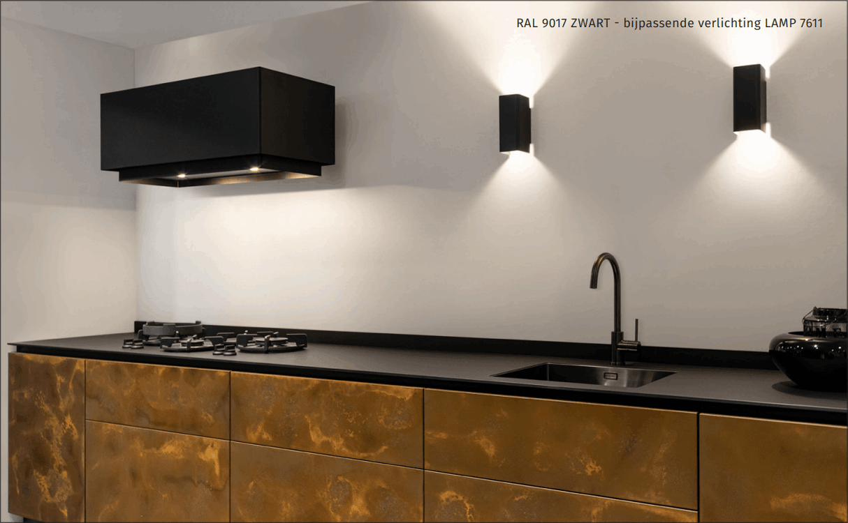 Wave 1130.403 LINE X - wandschouw 100 cm geschikt voor lederen bekleding - 1 kleur naar keuze - interne motor - LED verlichting - afzuigkapSpecialist.nl
