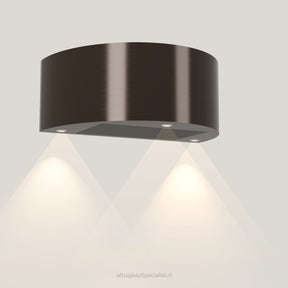 Wave 1620.603 CYLINDER wandafzuigkap 90 cm in Anodic Brown, met verlichting aan