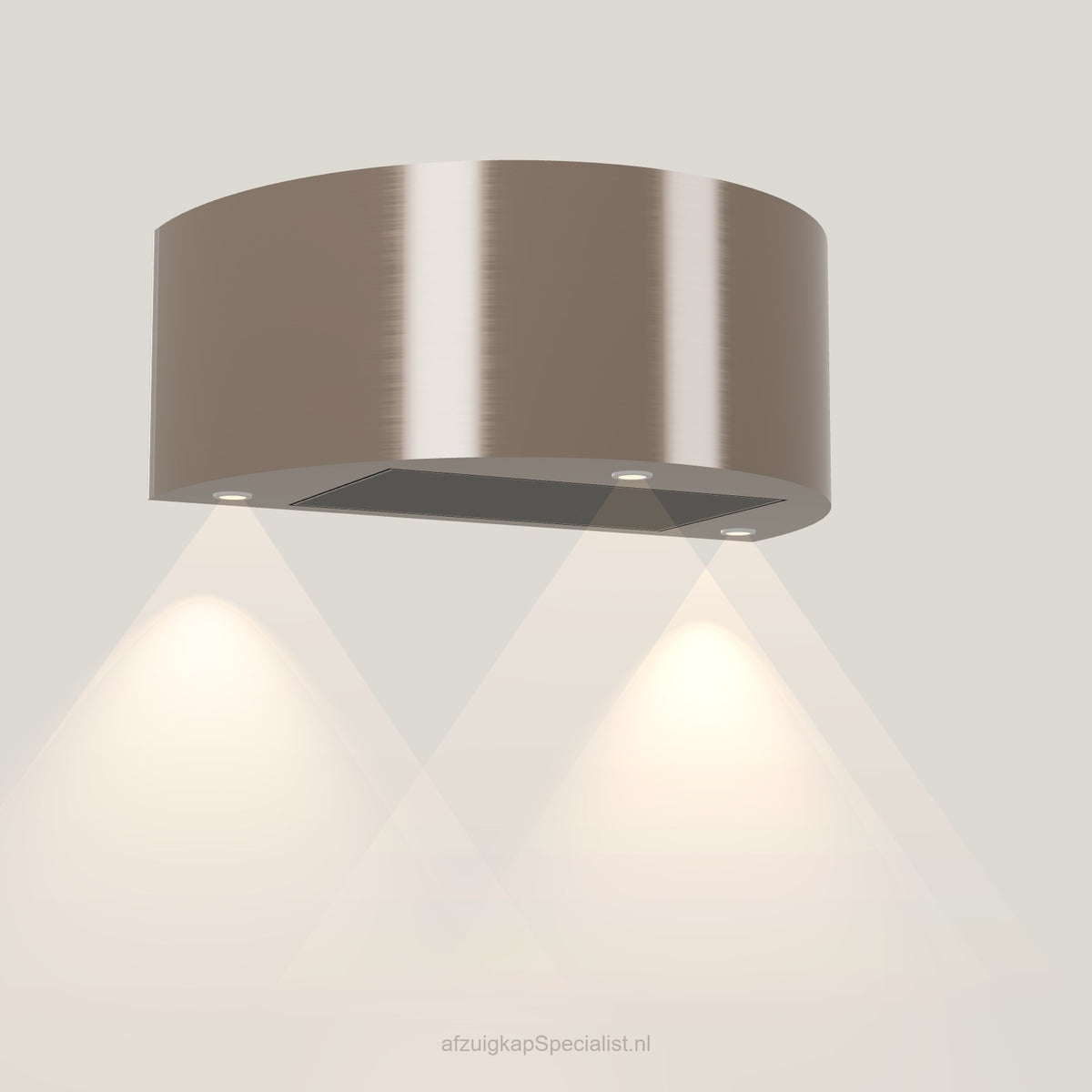 Wave 1620.605 CYLINDER wandafzuigkap 90 cm in Champagne Gold, met verlichting aan