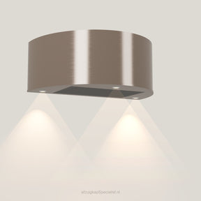 Wave 1620.605 CYLINDER wandafzuigkap 90 cm in Champagne Gold, uitvoering geschikt voor leder, met verlichting aan
