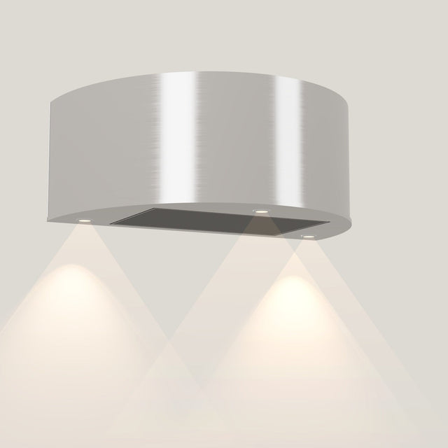Wave 1620.607 CYLINDER wandafzuigkap 90 cm in Ivory Greige, uitvoering geschikt voor leder, met verlichting aan