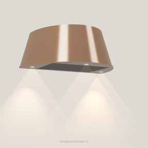 Wave 1627.606 TAPS wandafzuigkap 90 cm in Rose Copper, uitvoering geschikt voor leder, met verlichting aan