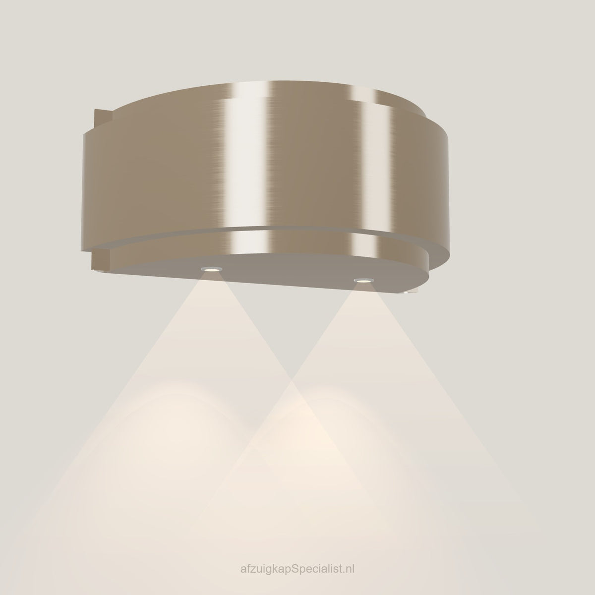 Wave 1640.601 GLOBAL wandafzuigkap 90 cm in Satin Bronze, met verlichting aan