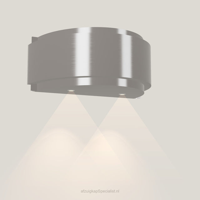 Wave 1640.602 GLOBAL wandafzuigkap 90 cm in Pearl Grey, met verlichting aan