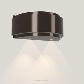 Wave 1640.603 GLOBAL wandafzuigkap 90 cm in Anodic Brown, met verlichting aan