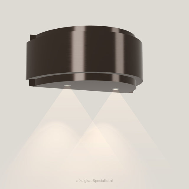 Wave 1640.603 GLOBAL wandafzuigkap 90 cm in Anodic Brown, met verlichting aan