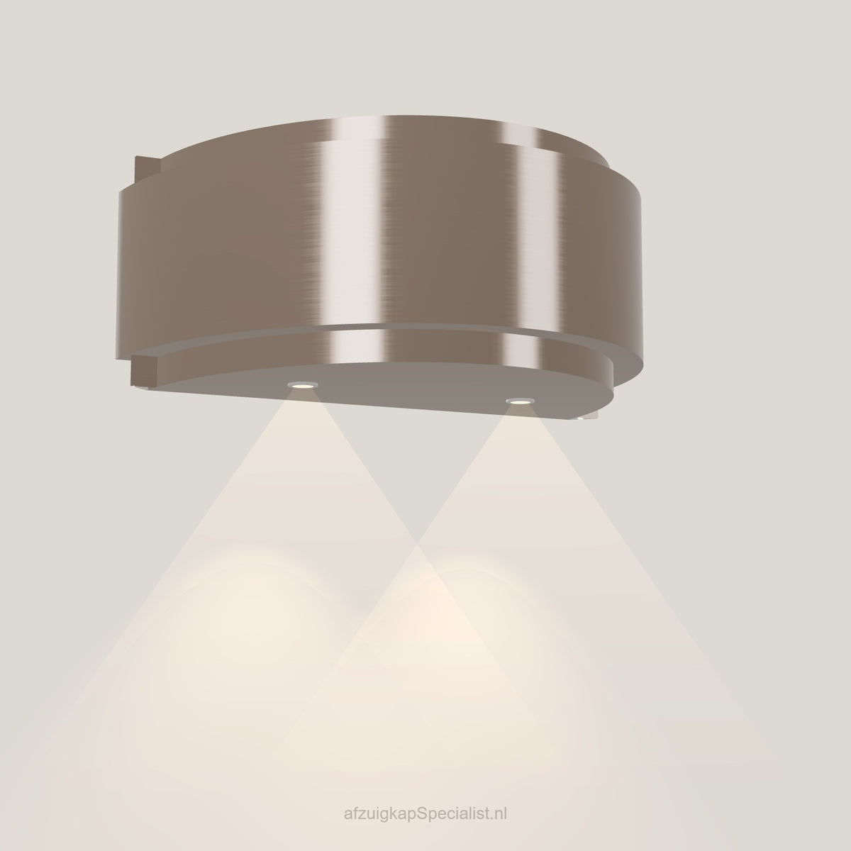 Wave 1640.605 GLOBAL wandafzuigkap 90 cm in Champagne Gold, met verlichting aan
