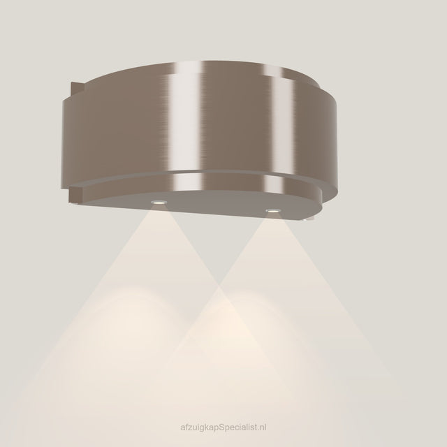 Wave 1640.605 GLOBAL wandafzuigkap 90 cm in Champagne Gold, met verlichting aan