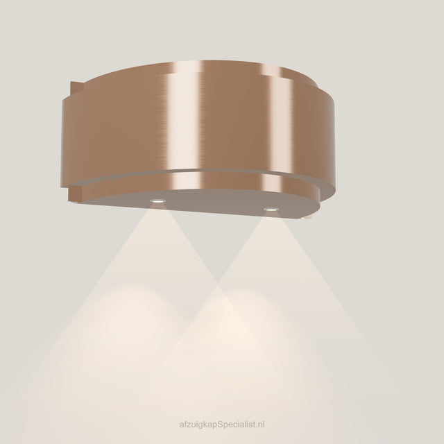 Wave 1640.606 GLOBAL wandafzuigkap 90 cm in Rose Copper, met verlichting aan